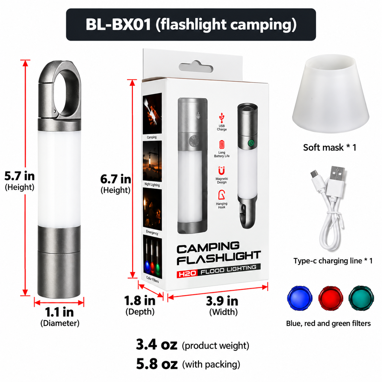 Multifunctional Outdoor Camping Flashlight
