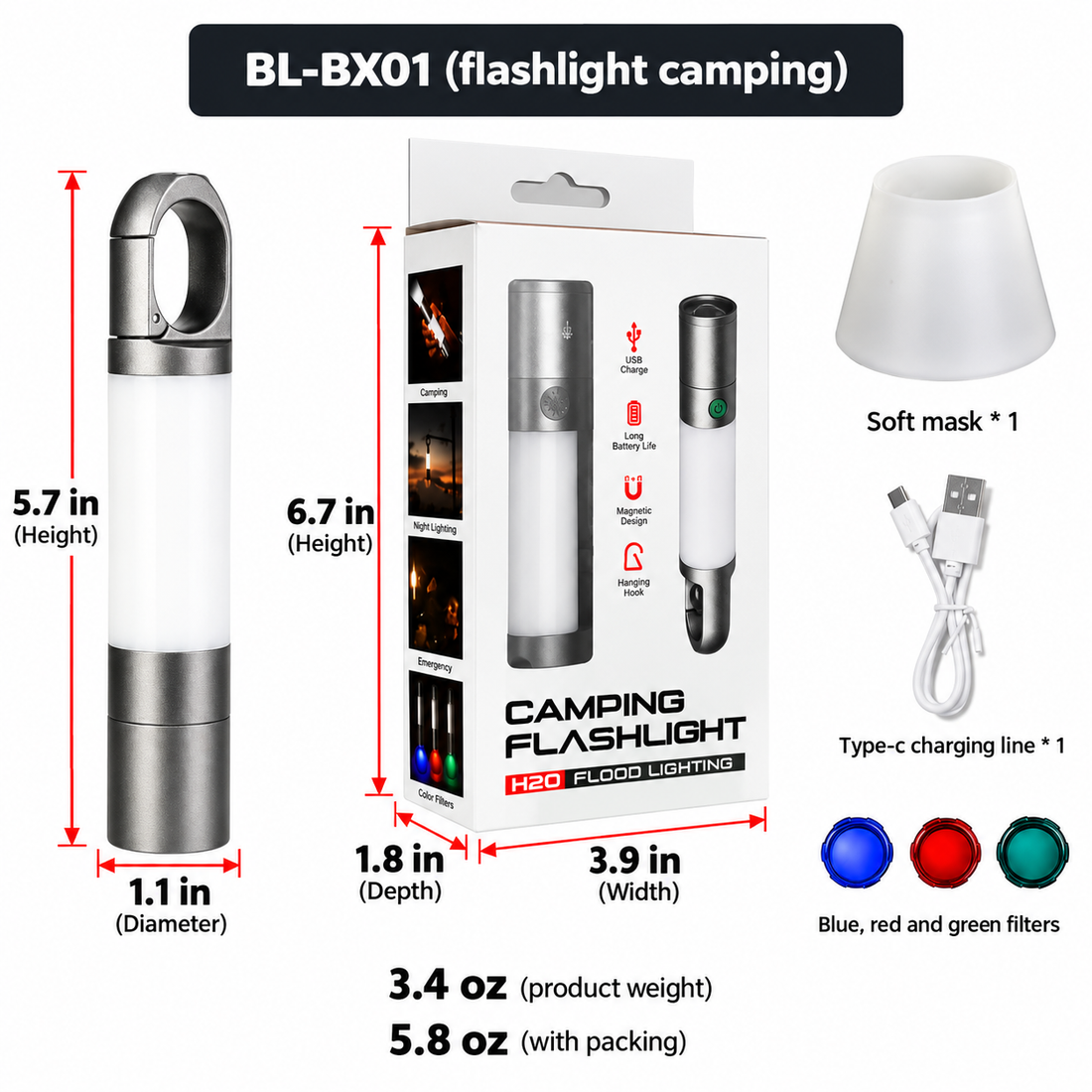 Multifunctional Outdoor Camping Flashlight