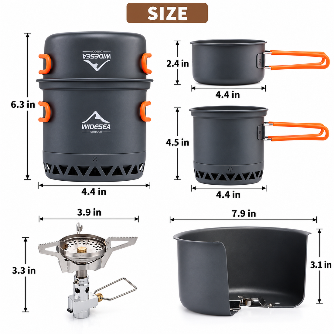 Widesea Heat Collecting Camping Cookware Set