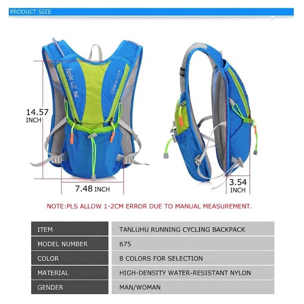 Marathon Cycling Hydration Backpack With Water Storage